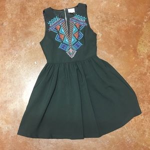 Everly Black embroidered dress